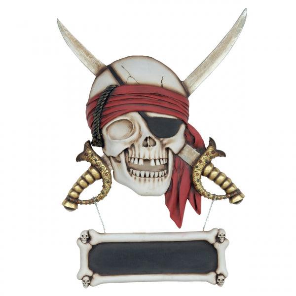 Pirate Skull Sword Sign Statue - LM Treasures 