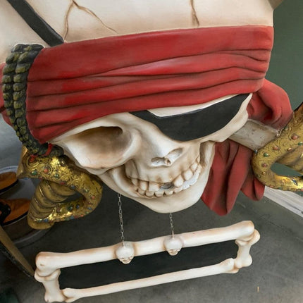 Pirate Skull Sword Sign Statue - LM Treasures 