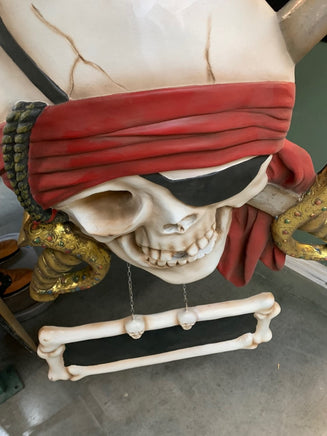Pirate Skull Sword Sign Statue - LM Treasures 