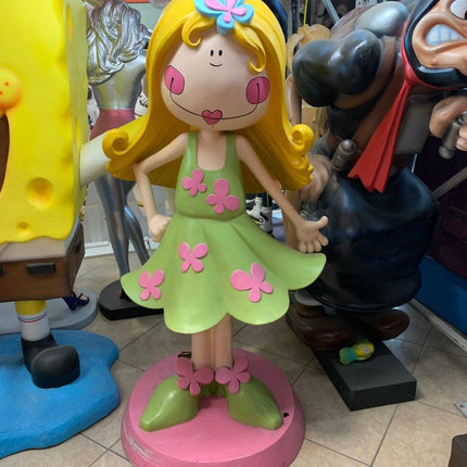 Cartoon Flower Girl Life Size Statue - LM Treasures 