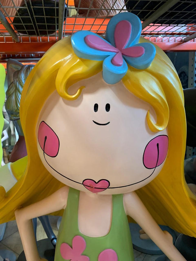 Cartoon Flower Girl Life Size Statue - LM Treasures 