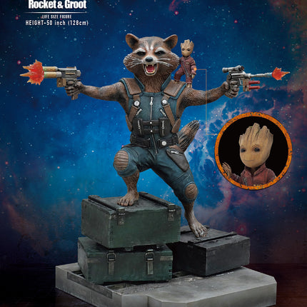 Guardians Of The Galaxy Vol. 2 Rocket & Groot Life Size Statue - LM Treasures 