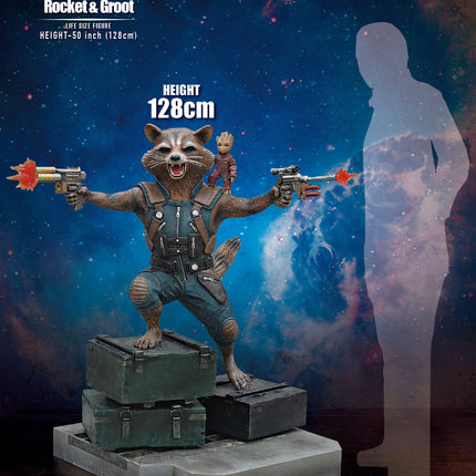 Guardians Of The Galaxy Vol. 2 Rocket & Groot Life Size Statue - LM Treasures 