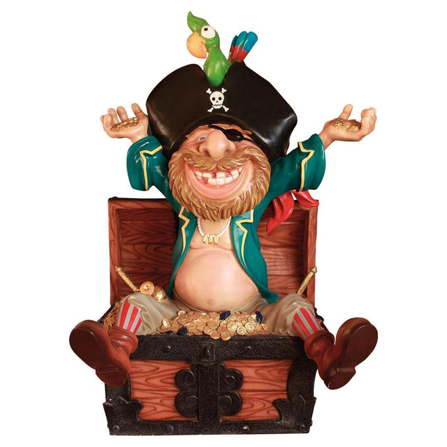 Comic Pirate in Treasure Life Size Statue - LM Treasures 