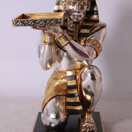 Egyptian Kneeling King Tut Table Life Size Statue - LM Treasures 