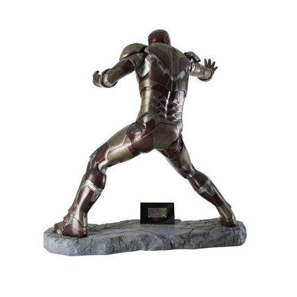 Iron Man 3 (Battle Version) with RDJ Head Life Size Statue - LM Treasures 