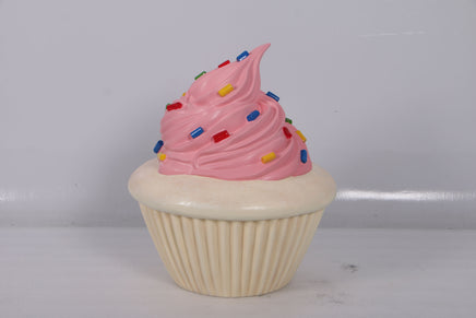 Pink Frosting Vanilla Cupcake Over Sized Statue - LM Treasures 