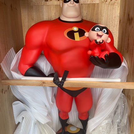 Disney Mr. Incredible and Jack Jack Life Size Statue - LM Treasures 