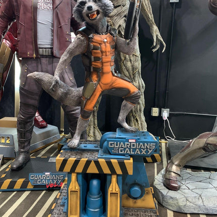 Guardians Of The Galaxy Rocket Raccoon With Small Gun Life Size Statue - LM Treasures 
