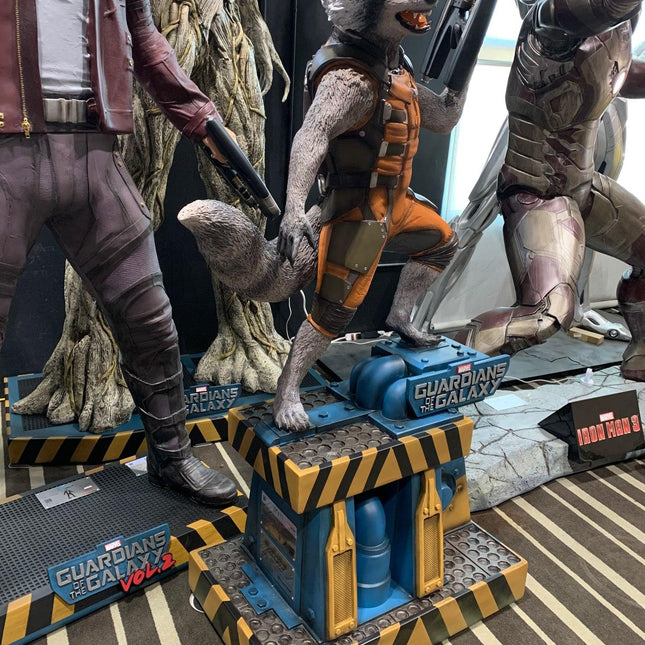 Guardians Of The Galaxy Rocket Raccoon With Small Gun Life Size Statue - LM Treasures 
