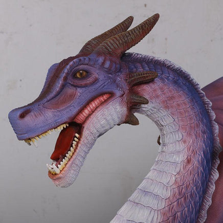 Small Purple Dragon Standing Life Size Statue - LM Treasures 