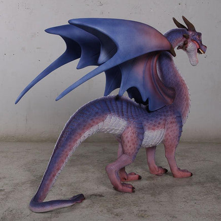 Small Purple Dragon Standing Life Size Statue - LM Treasures 