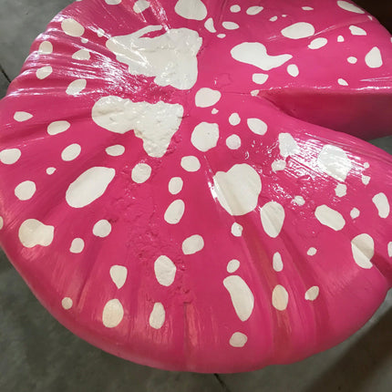 Pink Single Split Mushroom Stool Over Sized Statue - LM Treasures 