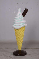 Small Soft Serve Mint Green Ice Cream Over Sized Statue - LM Treasures 