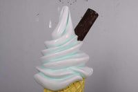 Small Soft Serve Mint Green Ice Cream Over Sized Statue - LM Treasures 