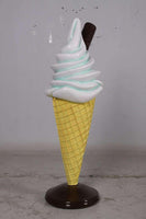 Small Soft Serve Mint Green Ice Cream Over Sized Statue - LM Treasures 