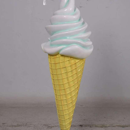 Small Soft Serve Mint Green Ice Cream Over Sized Statue - LM Treasures 