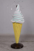 Small Soft Serve Mint Green Ice Cream Over Sized Statue - LM Treasures 