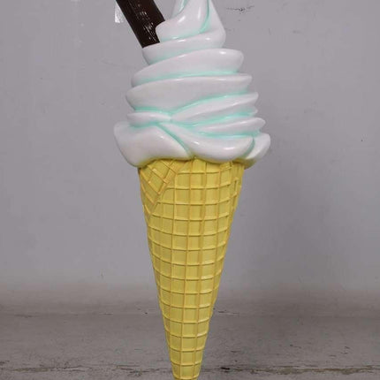 Small Soft Serve Mint Green Ice Cream Over Sized Statue - LM Treasures 