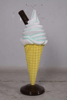 Small Soft Serve Mint Green Ice Cream Over Sized Statue - LM Treasures 