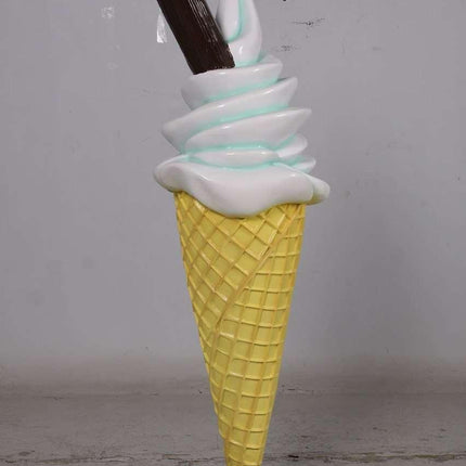Small Soft Serve Mint Green Ice Cream Over Sized Statue - LM Treasures 
