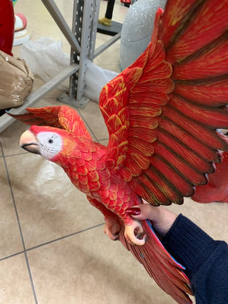 Red Flying Macaw Parrot Life Size Statue - LM Treasures 