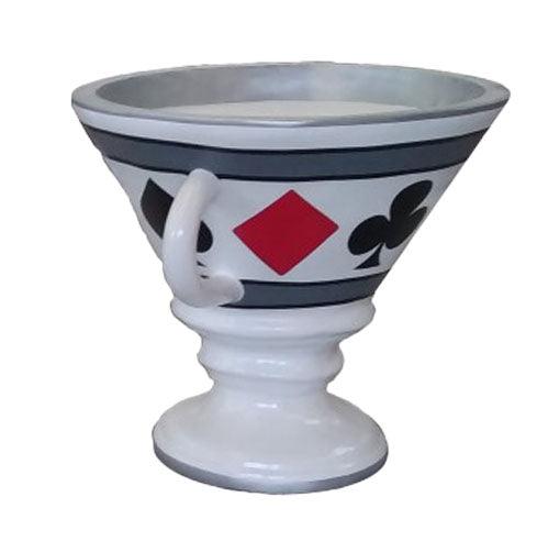 Tea Cup With Card Suits Over Sized Statue - LM Treasures 