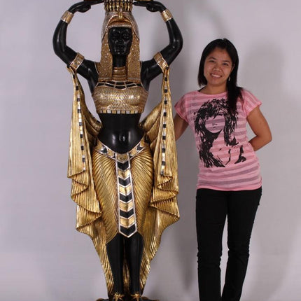 Egyptian Plant Holder Female Life Size Statue - LM Treasures 