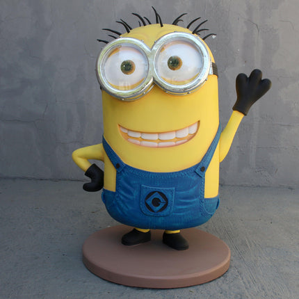 Cartoon Yellow Minion Waving Statue - LM Treasures 