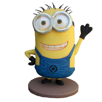 Cartoon Yellow Minion Waving Statue - LM Treasures 