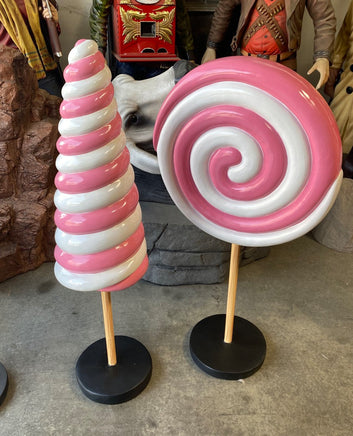 Small Pink Cone Lollipop Over Sized Statue - LM Treasures 
