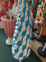 Small Striped Blue Cone Lollipop Over Sized Statue - LM Treasures 