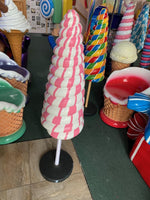 Small Striped Pink Cone Lollipop Over Sized Statue - LM Treasures 