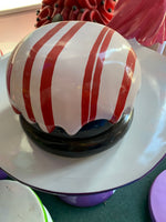White Mallow With Red Stripes Chocolate Truffle Over Sized Statue - LM Treasures 