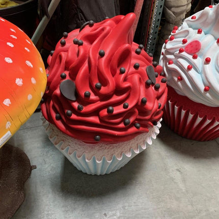 Red Frosting Vanilla Cupcake Over Sized Statue - LM Treasures 