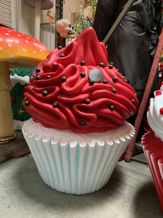 Red Frosting Vanilla Cupcake Over Sized Statue - LM Treasures 