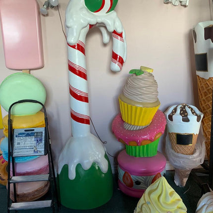 Candy Cane Snow Over Sized Statue - LM Treasures 