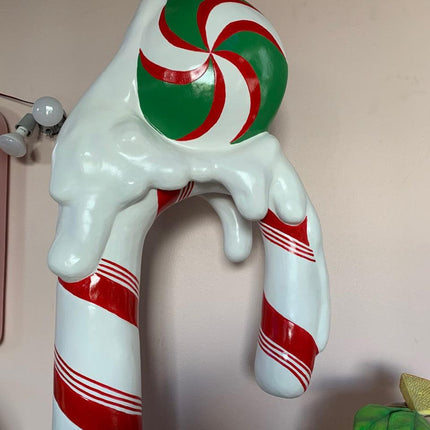Candy Cane Snow Over Sized Statue - LM Treasures 