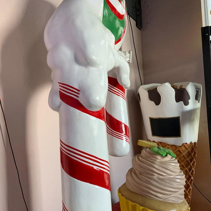 Candy Cane Snow Over Sized Statue - LM Treasures 