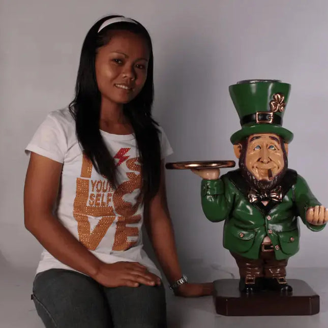 Leprechaun Smoking Ash Tray Butler Life Size Statue LM Treasures - GP
