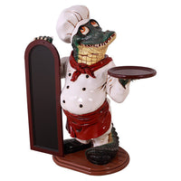 Crocodile Butler Life Size Statue - LM Treasures 