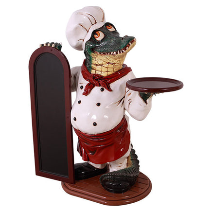 Crocodile Butler Life Size Statue - LM Treasures 