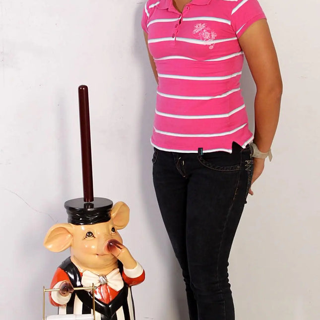 Pig Toilet Paper Holder Statue LM Treasures - GP