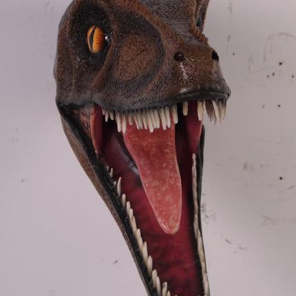 Velociraptor Dinosaur Head Life Size Statue - LM Treasures 