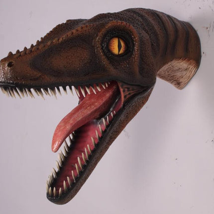 Velociraptor Dinosaur Head Life Size Statue - LM Treasures 