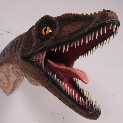 Velociraptor Dinosaur Head Life Size Statue - LM Treasures 