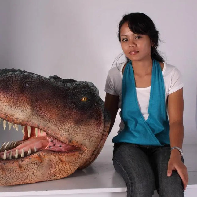 T-Rex Dinosaur Head Medium Life Size Statue LM Treasures - GP