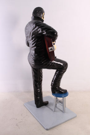 Singer Elvis In Black Life Size Statue - LM Treasures 
