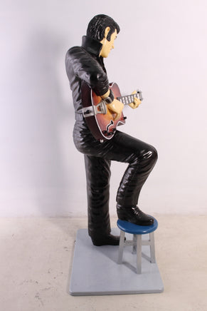 Singer Elvis In Black Life Size Statue - LM Treasures 