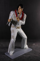 Singer Elvis In White Standing Life Size Statue - LM Treasures 